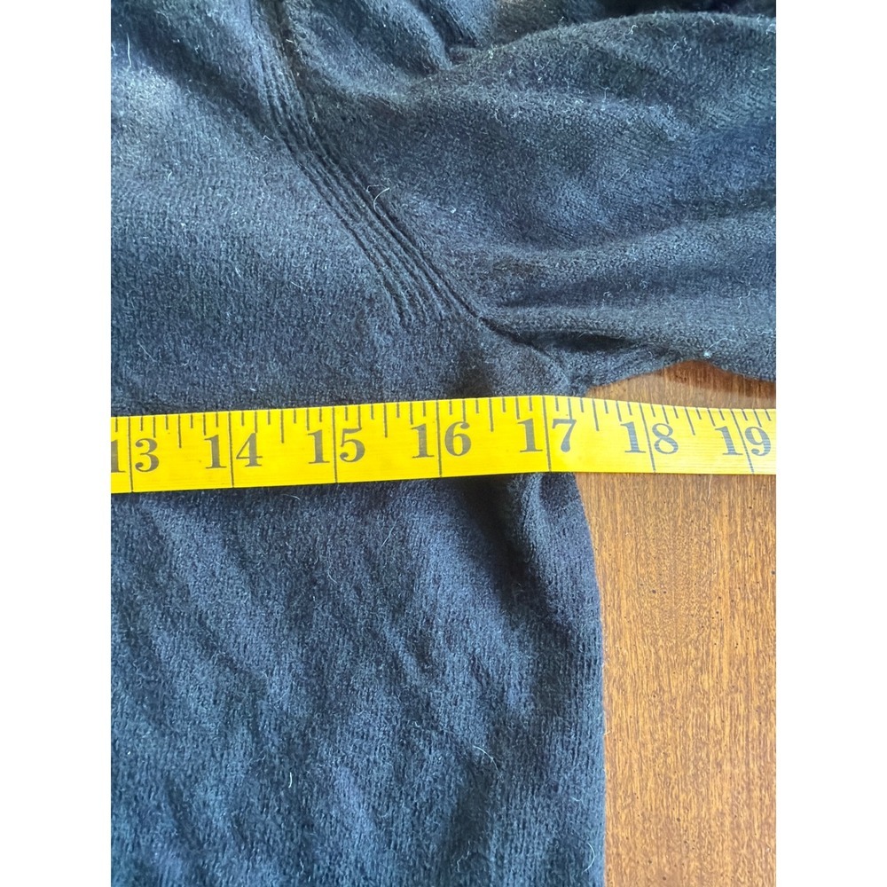 Banana Republic Quarter Zip Sweater Womens Black Extra Fine Merino Wool Medium - Picture 5 of 6